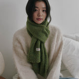 Bubble Boucle Knit Muffler (Light Green)