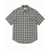 ハーフクロップチェックシャツ (BLACK)
