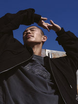 STUD LINE PATTERN HOOD ZIP-UP