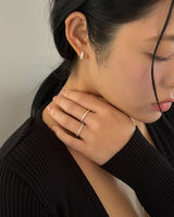 Layer of U earring (silver)