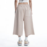 カットオフワイドバミューダスウェットパンツ- BEIGE