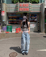 (Unisex) Monster cargo denim pants