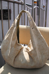 EYELET LEATHER BAG - LARGE (BUTTER)