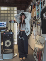 ウェアリーダーティープリントフードジップアップ