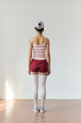 stripe sleeveless red