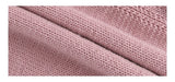 Pink button high-neck knit long-sleeved cardigan
