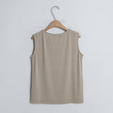 (Z-T-6396)BASIC SOFT SLEEVELESS TEE
