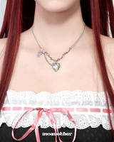 Aurora Heart Ribbon Necklace