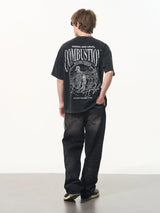 コンバスションウォッシュドプリンティドTシャツ