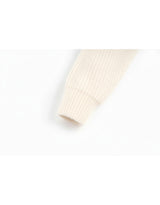 Aria Beads Detail Wool Blended Knit Cardigan Ivory