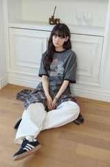 26SS★ Sweet Kitty Pigment Ringer Tee