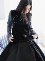 NEEDLEWORK LONG SLEEVE T (BLACK)