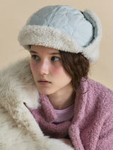 PADDING EARFLAP HAT IN CLOVER ICEBERG