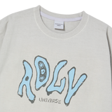 25SS ヴィンテージフローフォントピグメントショートスリーブTシャツ ライトグレー