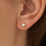 Tiny Star Pearl Earring