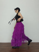 RAPUNZEL FRILL CAN CAN SKIRT IN PURPLE