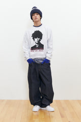 Human Print Crop Sweatshirt (Lightgray)