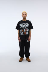 Weekend warrior people artwork T-shirt (Black)