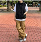 クールケア ナイロン ウィンドブレーカー ベスト ブラック
