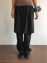 Slit pleated skirt pants (2color)