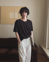 [LANARCH] ベーシックUネック半袖Tシャツ