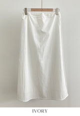 Digen Check Dot String Layered Long Skirt
