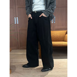 [Unisex] Side tuck snap wide denim pants(2color)