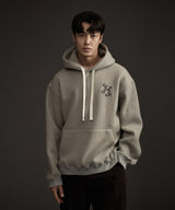 MOHAIR WOOL CASHMERE BLENDED HOODIE GREY