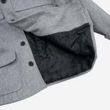 Carbon Wool Hooded Half Coat