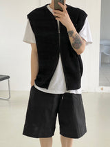 Nylon wide banding half pants 2C