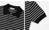 Stripe Crop Half Knit Black