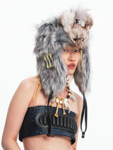 Embryo faux fox eco-friendly fur tribal cap