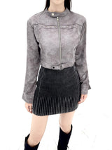 1059. Star stud suede crop jk (2color)