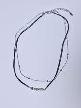 Swirl layered string chain choker necklace