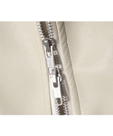 RG Synthetic Leather Moto Jacket (Cream)