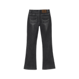 Cat Washed Stitch Bootcut denim pants - BLACK