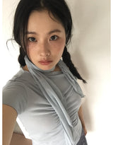 バニラワンショルダーTシャツ (4color)