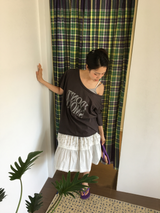 Monog off-shoulder T-shirt (2color)