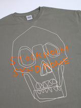 ラインスカルTシャツ - カーキ