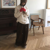 Nelz Corduroy Snap Wide Pants