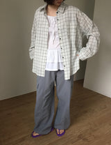 Muslin check summer shirt (2color)
