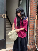 Lanka Two-Way Shoulder Loose Fit Short Sleeve Tee