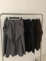 Maroon button bermuda pt (3color)