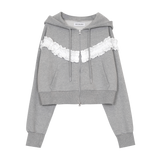 フリルフーディージップアップ(2 COLORS)