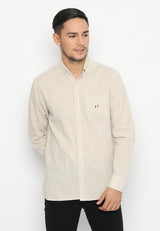 MON AKITA - Chiaki Men Long Sleeve Shirt Beige