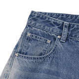 CHERRY DAMAGE WASHING WIDE DENIM-FIT PANTS [BLUE]