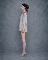 Iris Lace Ribbon Tee #Gray(灰)
