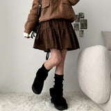 Lancy Velvet Cancan Pleated Miniskirt