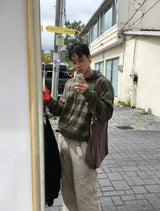 No.1413 ダイイングストライプフードジップアップ