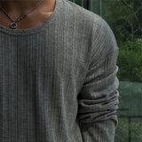 [HFORUS MADE]Forus Knitted pleats U - kneck long sleeves